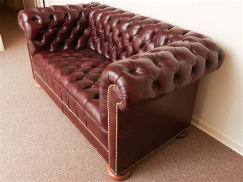 Tufted Leather Chesterfield Loveseat Sofa Ebth