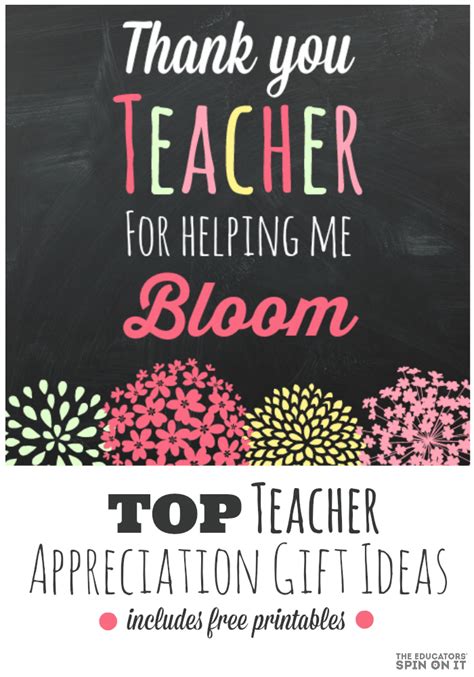 Favorite thanks for gift quotes. Teacher Gift Idea and Printable - The Educators' Spin On It