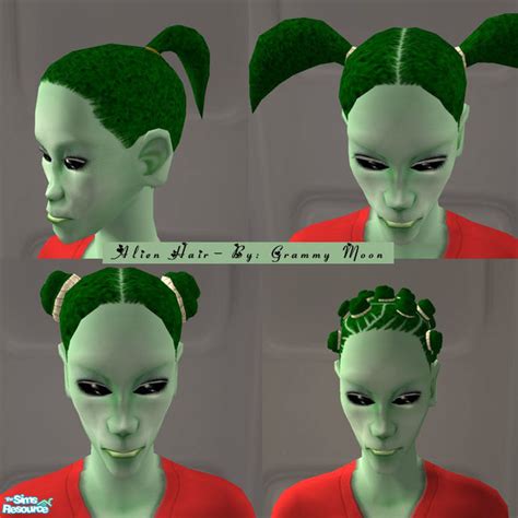 The Sims Resource Female Alien Green Hair