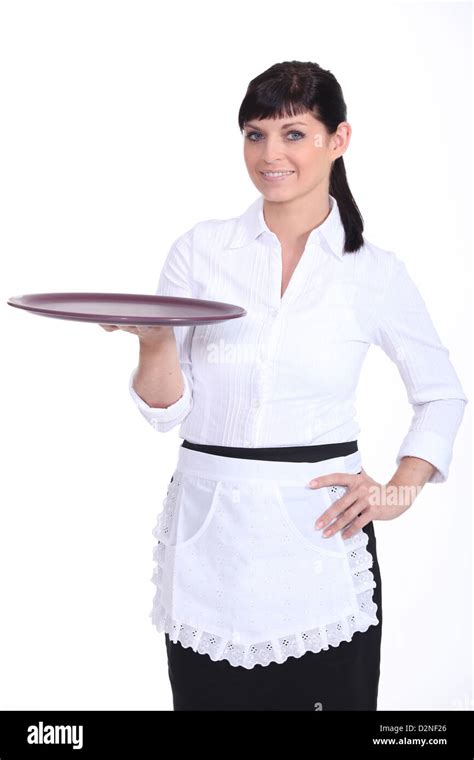 Waitress With An Empty Tray Stock Photo Alamy