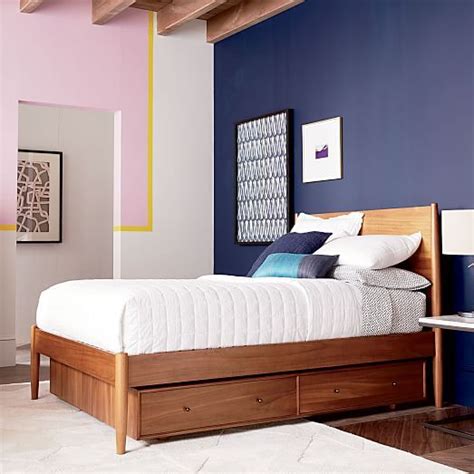 Mid Century Modern Bed With Footboard Storage Buy Dg Casa Collette