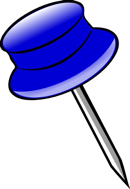 Blue Pin Clip Art At Vector Clip Art Online Royalty Free
