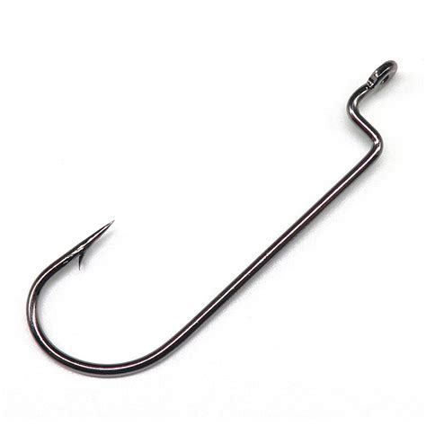 Minfishing Pcs Worm Hook Black Nickel Fishing Hook High Carbon