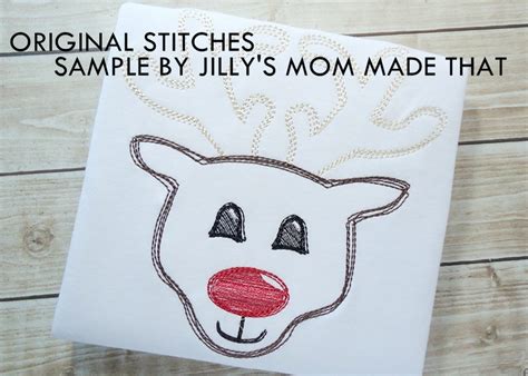 Rudolf Reindeer Quick Stitch Machine Embroidery And