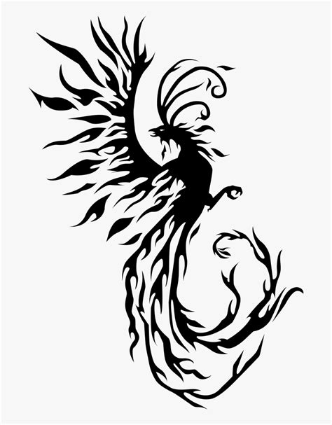 Phoenix Png Clipart Tribal Phoenix Tattoo Transparent Png Download