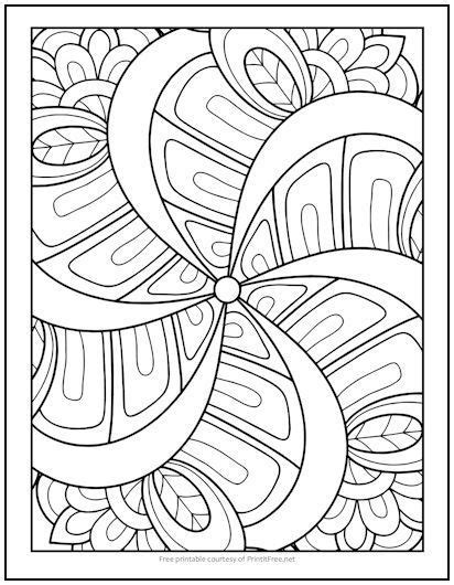 Pinwheel Flower Coloring Page Mandala Coloring Pages Coloring Pages