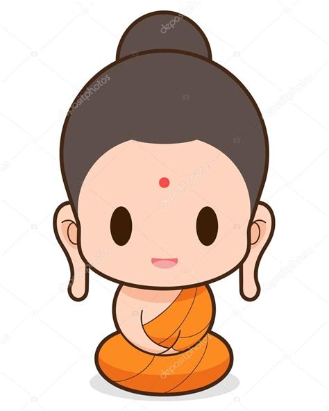 Buddhist Monk Cartoon Illustration ⬇ Vector Image By © Tharakorn