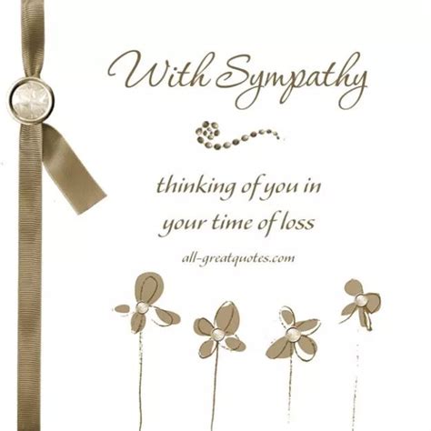 With Sympathy Thinking Of You In Your Time Of Loss Condolence Card