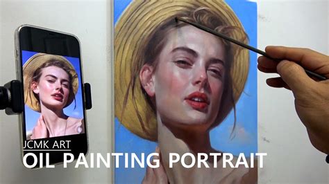 Portrait Oil Painting Tutorial 유화로 인물화 그리기 밀짚모자를 쓴 여자 Youtube