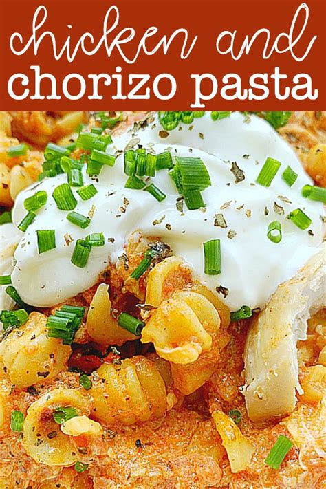 Chicken and chorizo pasta with spinach. Chicken and Chorizo Pasta - Foodtastic Mom