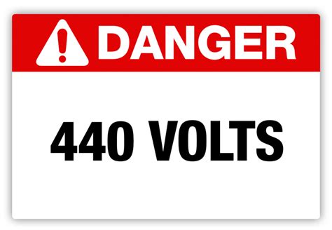 Danger 440 Volts Label Phs Safety