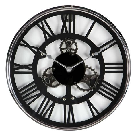 Decmode Contemporary 18 Inch Matte Black Open Design Round Wall Clock