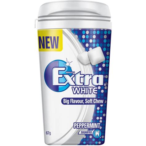Extra White Soft Chew Peppermint Sugar Free Chewing Gum 67g Big W