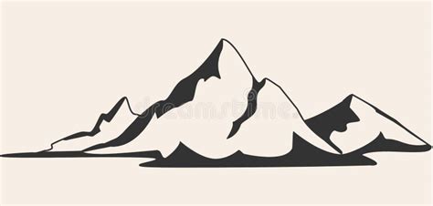 Mountains Vectormountain Range Silhouette Isolated Mountain Vector