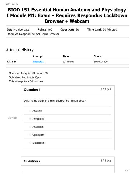 SOLUTION M1 Exam Requires Respondus Lockdown Browser Webcam Essential