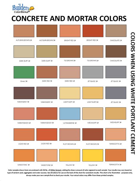 Concrete Pigment Color Chart Images And Photos Finder