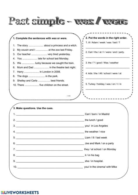 Verb To Be Past Simple Interactive And Downloadable Worksheet You Can Do The Exercises Online