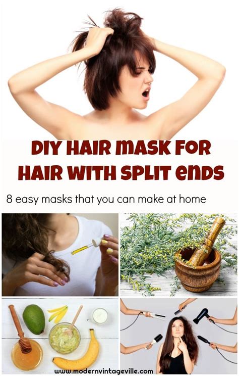 The product works to add body, strengthen, detangle, moisturize, add shine, control frizz, repair dry hair, protect from heat, mend split ends, and seal cuticles. 8 Homemade Hair Masks for Split Ends - Modern Vintage ...