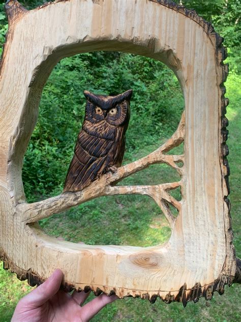 Reserved For John Owl Wood Carving Chainsaw Carving Hand Carved Wood