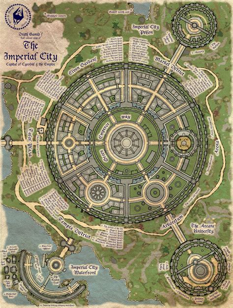 A Map Of The Imperial City With Lots Of Buildings And Gardens On Its