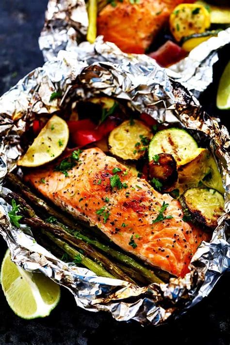 Grilled Lime Butter Salmon In Foil With Summer Veggies The Recipe Critic