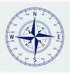 Compass White On Black Background Royalty Free Vector Image