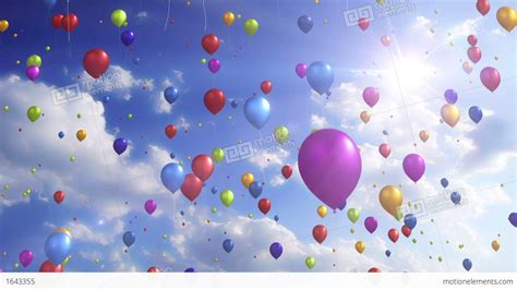 Colorful Balloons Festive Party Video Background Loop Stock Animation 1643355