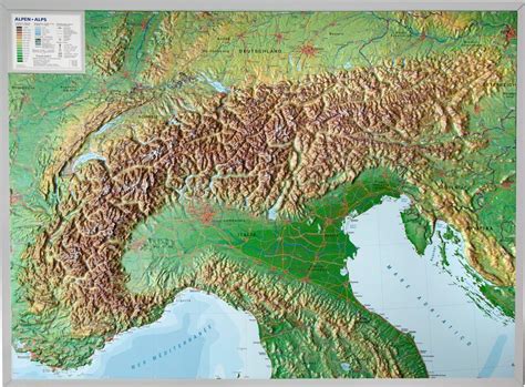3d Raised Relief Map Alps Large Georelief Gbr Made In Germany