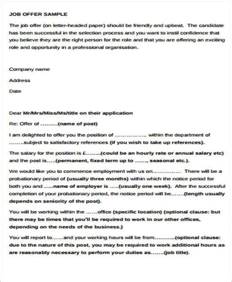 Simple Offer Letter Template 11 Free Word Pdf Format Download