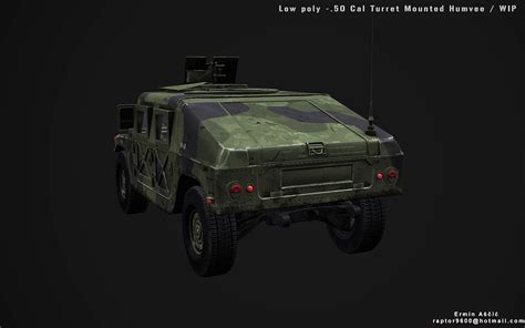 Ea3d 50 Cal Turret Mounted Humvee Wip Low Poly