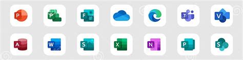 Set Icons Microsoft Office 365 Word Excel Onenote Yammer Sway