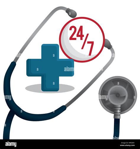 stethoscope medical equipment service 24-7 Stock Vector Image & Art - Alamy