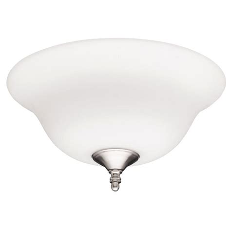 Hunter 2 Light White And Brushed Nickel Fluorescent Ceiling Fan Light