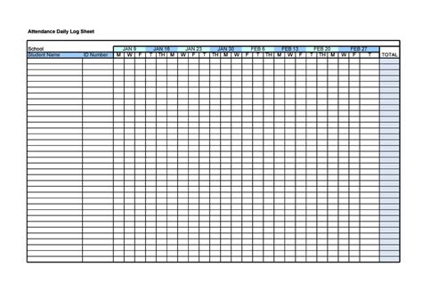 50 Attendance Sheet Excel Template Redlinesp