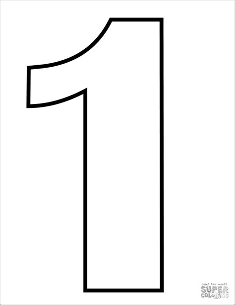 Number 1 Coloring Pages Coloringbay