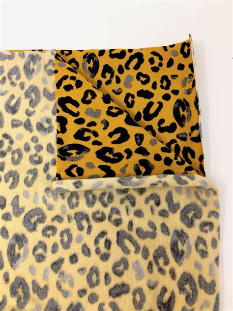 Mustard Leopard Print Jersey Sweatshirt Fabric Animal Print