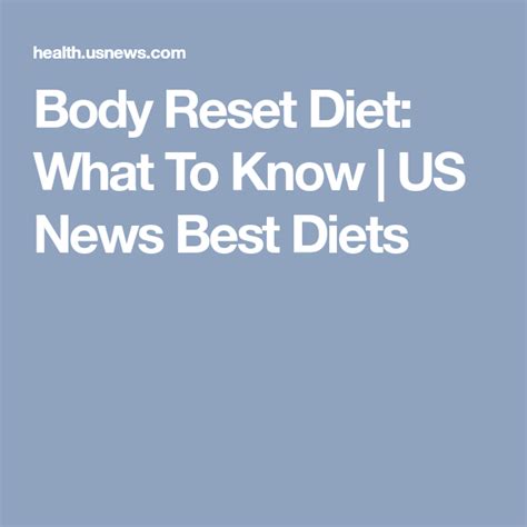 Body Reset Diet What To Know Us News Best Diets Body Reset Diet