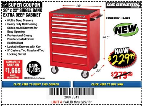 See the coupon for details. US General Series 2 26″ x 22″ Single Bank Extra Deep ...