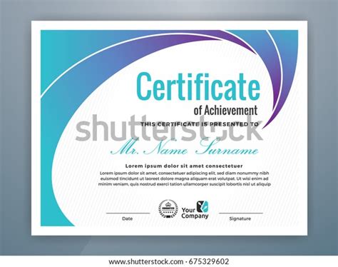 Multipurpose Modern Professional Certificate Template Design Stock