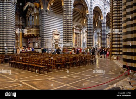 Duomo Cathedral Interior Tuscan Gothic Romanesque Architecture Siena
