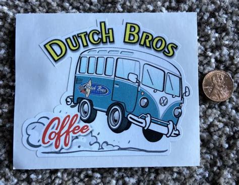 Dutch Bros Sticker Decal Surf Van Bus Coffee Rare Old Design Htf Db Car Lighter 25 00 Picclick