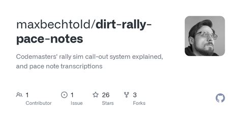 Github Maxbechtolddirt Rally Pace Notes Codemasters Rally Sim Call