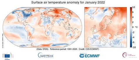 Surface Air Temperature For January Copernicus