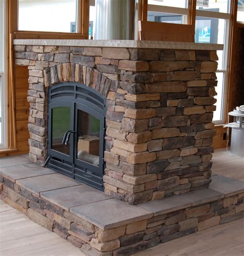 20 Two Sided Stone Fireplace