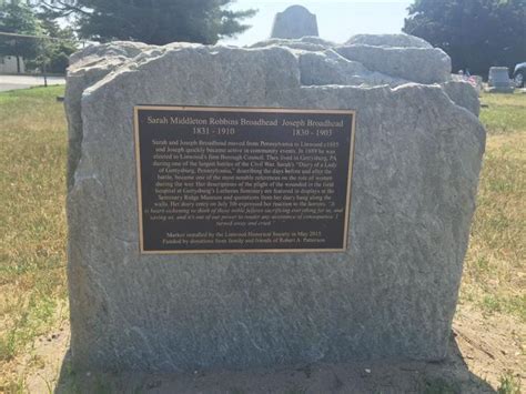 Marker At Grave Of Gettysburgs Sarah Broadhead Sparks Objections