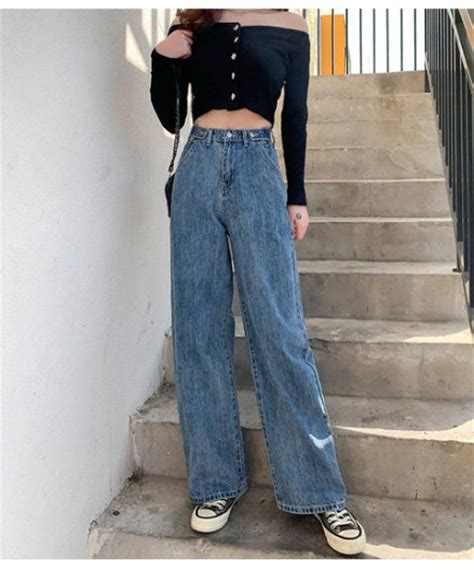 Baggy Jeans Y2k Pants High Waisted Denim Jeans Y2k Indie Etsy