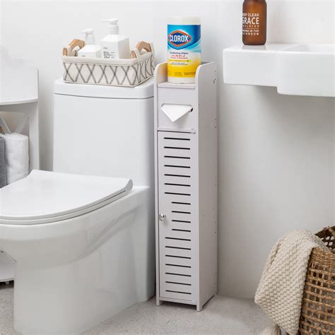 Aojezor Small Bathroom Storage Corner Floor Cabinet With Doors And