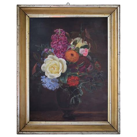 Still Life With Roses Hyacinths Dahlia And Forget Me Not Circa 1840