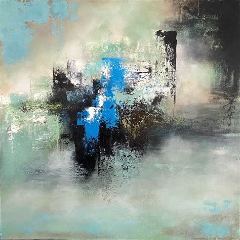 Abstract Painting With Blue Green And Black Gray Brenda Mcmahon Gallery