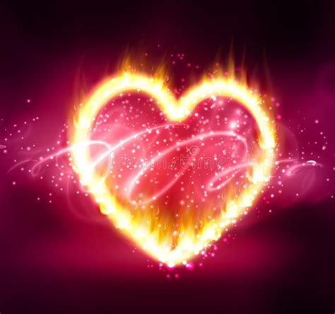 Flame Heart On The Dark Stock Vector Illustration Of Background 83820963